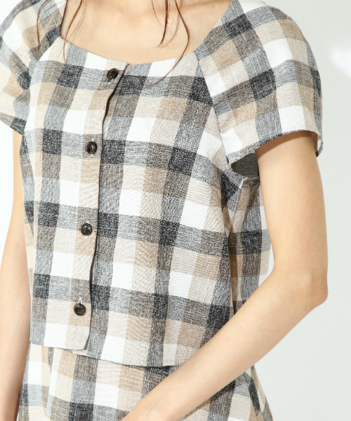 NATURAL BEAUTY BASIC（ナチュラルビューティーベーシック）の「【JJ 7月号掲載】チェックブラウス（シャツ/ブラウス・レディース・ブルー系その他/ベージュ系その他・MEDIUM/SMALL）」の12枚目の写真