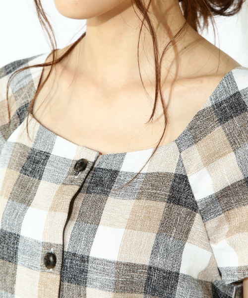 NATURAL BEAUTY BASIC（ナチュラルビューティーベーシック）の「【JJ 7月号掲載】チェックブラウス（シャツ/ブラウス・レディース・ブルー系その他/ベージュ系その他・MEDIUM/SMALL）」の13枚目の写真