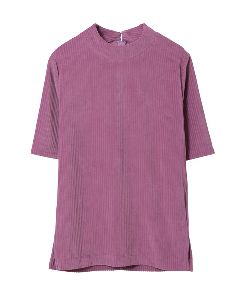 The Virgnia（ザ ヴァージニア）の「スタンドネックコーディロイ半袖Ｔ（Tシャツ/カットソー・レディース・ネイビー/サックスブルー/ボルドー/ラベンダー・FREE）」の9枚目の写真