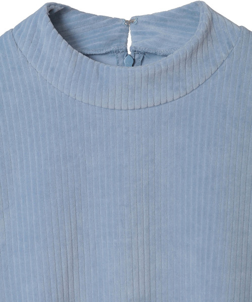 The Virgnia（ザ ヴァージニア）の「スタンドネックコーディロイ半袖Ｔ（Tシャツ/カットソー・レディース・ネイビー/サックスブルー/ボルドー/ラベンダー・FREE）」の14枚目の写真