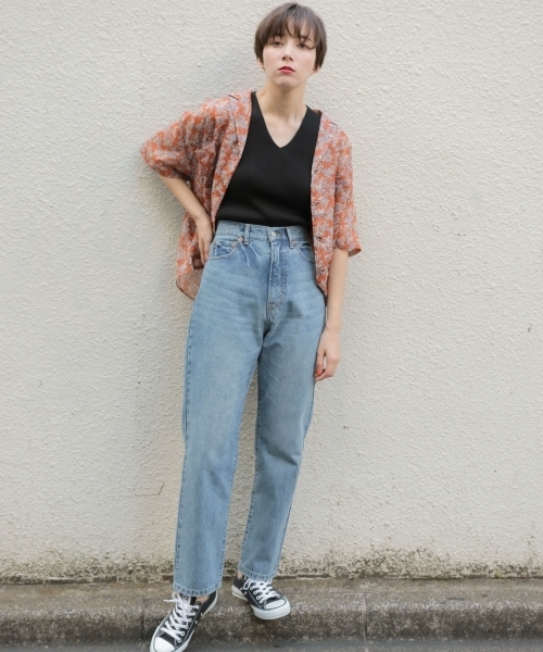 PAGEBOY（ページボーイ）の「フラワー開襟シャツ（シャツ/ブラウス・レディース・ホワイト/ブラック/オレンジ・FREE）」の10枚目の写真