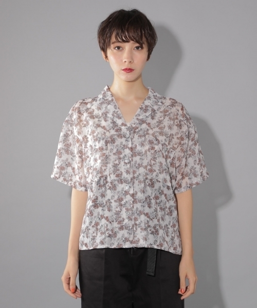 PAGEBOY（ページボーイ）の「フラワー開襟シャツ（シャツ/ブラウス・レディース・ホワイト/ブラック/オレンジ・FREE）」の11枚目の写真