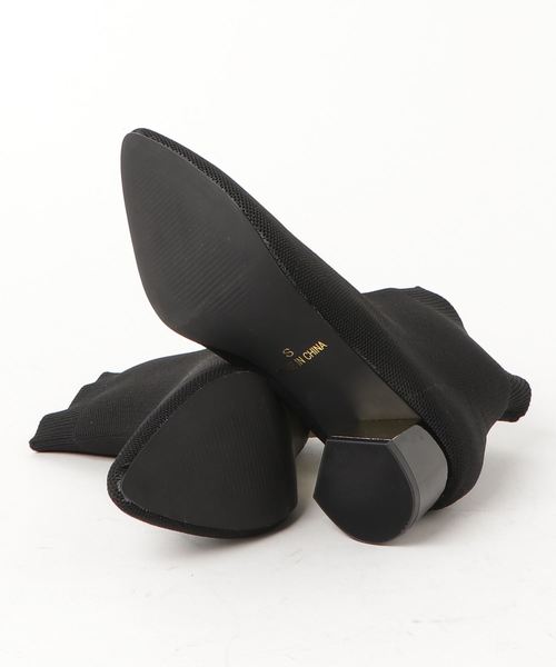 GeeRA（ジーラ）の「ヒールデザインニットブーツ（ブーツ・レディース・ブラック/ブラック系その他・SMALL/MEDIUM/LARGE/X-LARGE）」の3枚目の写真