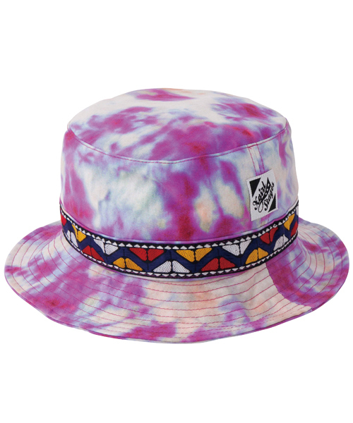 X-girl Stages（エックスガールステージス）の「TIE-DYE  HAT（ハット・キッズ・ピンク/グリーン・SMALL/MEDIUM/X-SMALL）」の2枚目の写真