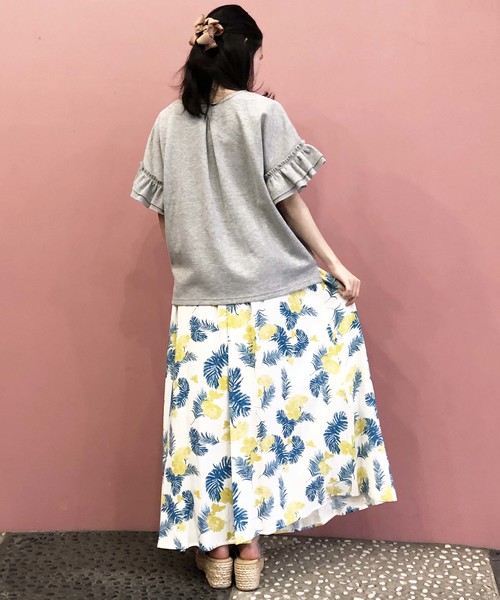 PICCIN（ピッチン）の「リゾートフラワーロングフレアスカート（スカート・レディース・ブラック/オフホワイト・MEDIUM/LARGE）」の18枚目の写真