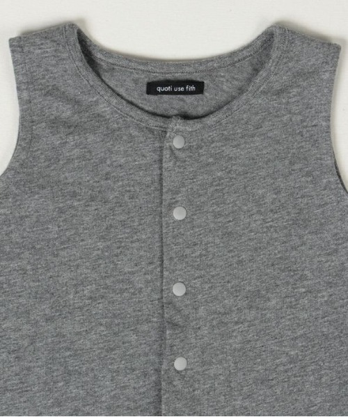 quoti use fith（クゥオティ　ユース　フィス）の「天竺 ノースリーブ プレイスーツ（ロンパース・キッズ・グリーン/グレー/チャコールグレー/ブルー/ピンク・80/90/70）」の10枚目の写真