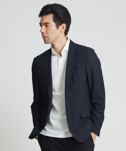 DESIGNWORKS（デザインワークス）の「【セットアップ対応】メッシュストレッチ パッカブル ジャケット（テーラードジャケット・メンズ・ブラック/ネイビー・44/46/50/48）」の2枚目の写真