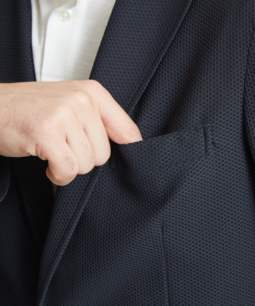 DESIGNWORKS（デザインワークス）の「【セットアップ対応】メッシュストレッチ パッカブル ジャケット（テーラードジャケット・メンズ・ブラック/ネイビー・44/46/50/48）」の10枚目の写真