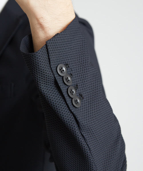 DESIGNWORKS（デザインワークス）の「【セットアップ対応】メッシュストレッチ パッカブル ジャケット（テーラードジャケット・メンズ・ブラック/ネイビー・44/46/50/48）」の8枚目の写真