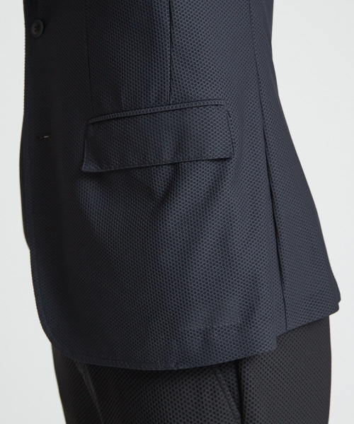 DESIGNWORKS（デザインワークス）の「【セットアップ対応】メッシュストレッチ パッカブル ジャケット（テーラードジャケット・メンズ・ブラック/ネイビー・44/46/50/48）」の3枚目の写真