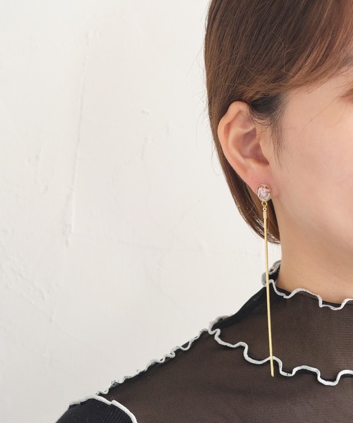 sfy(スフィ)の「スネークチェーン天然石ピアス/snake chain(ピアス(両耳用)・レディース・シルバー系1/シルバー系2/シルバー系3/ゴールド系1/ゴールド系2・FREE)」の10枚目の写真