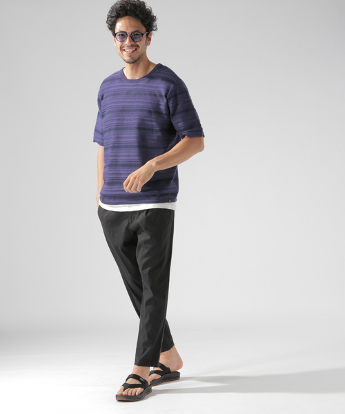 BAYFLOW（ベイフロー）の「アミガラS/S プルオーバー（ニット/セーター・メンズ・ネイビー/オフホワイト・MEDIUM/LARGE）」の16枚目の写真