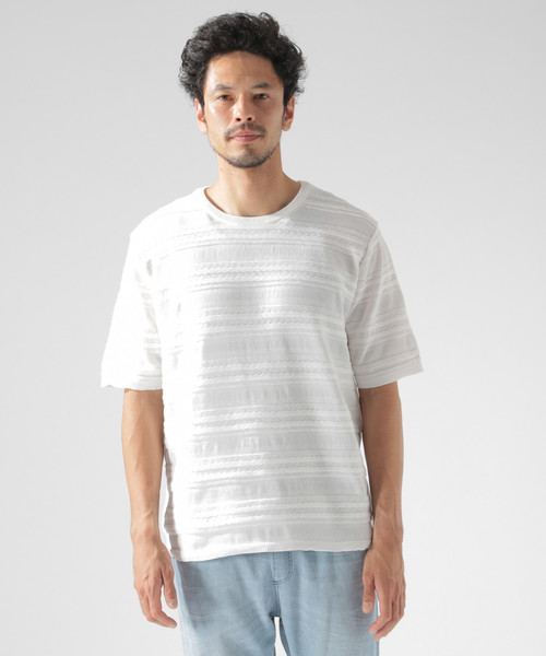 BAYFLOW（ベイフロー）の「アミガラS/S プルオーバー（ニット/セーター・メンズ・ネイビー/オフホワイト・MEDIUM/LARGE）」の15枚目の写真