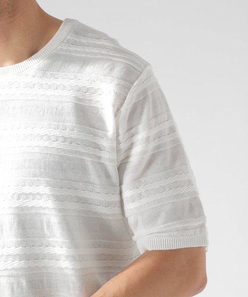 BAYFLOW（ベイフロー）の「アミガラS/S プルオーバー（ニット/セーター・メンズ・ネイビー/オフホワイト・MEDIUM/LARGE）」の17枚目の写真