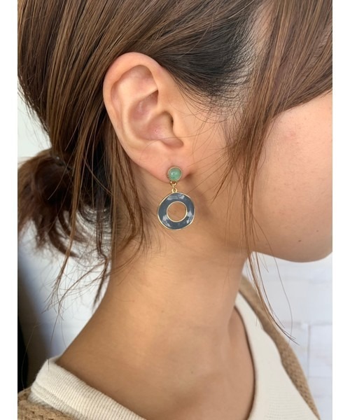 dictionary（ディクショナリー）の「【dictionary / ディクショナリー】 デザイン アンティーク ピアス（ピアス（両耳用）・レディース・ブラック/ライトホワイト/ベージュ/ネイビー/ブラウン/イエロー/オレンジ/グリーン/ライトグリーン/ライトブラウン/クリアブラック/クリアブルー/ワインレッド/クリアイエロー/ブラック系その他/ライトピンク/ダークネイビー・FREE）」の10枚目の写真