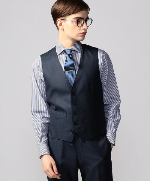 TOMORROWLAND (トゥモローランド)の「ウールシルク 5Bベスト SHANG NANO SPHERE Ermenegildo Zegna(ベスト・メンズ・ブラック/ネイビー/ダークブルー・44/46/48/50/42)」の1枚目の写真