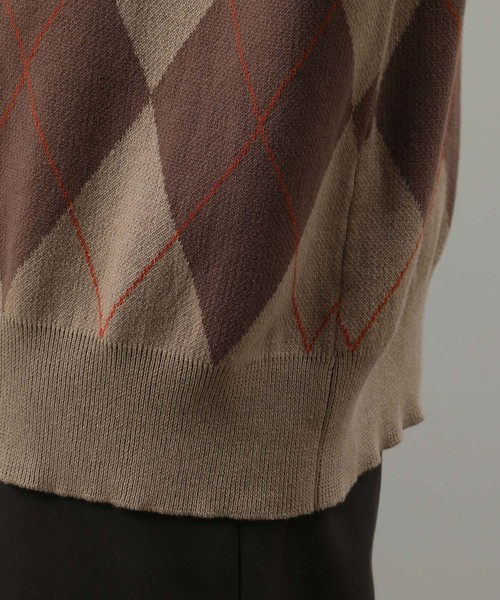 JUNRED（ジュンレッド）の「アーガイルVネックベスト（ベスト・メンズ・ブラック/ダークブラウン・FREE）」の13枚目の写真