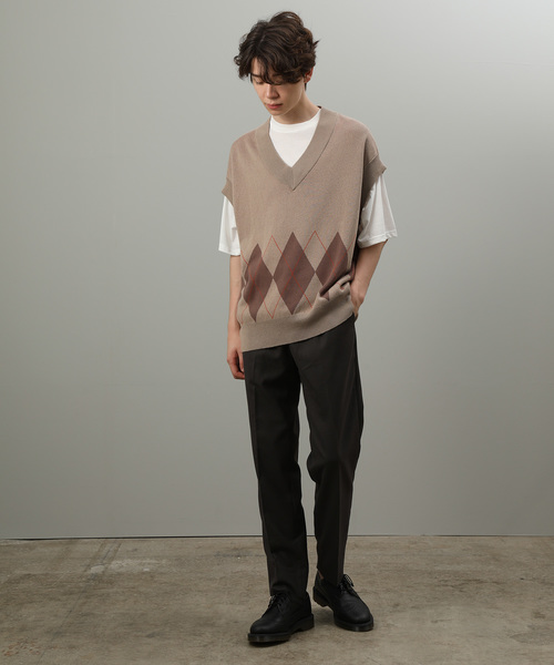 JUNRED（ジュンレッド）の「アーガイルVネックベスト（ベスト・メンズ・ブラック/ダークブラウン・FREE）」の14枚目の写真