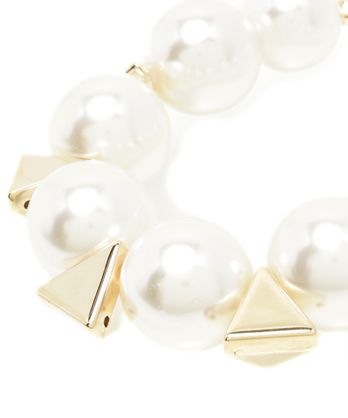 mystic（ミスティック）の「パール×スタッズネックレス（ネックレス・レディース・ゴールド/シルバー・ﾌﾘ-）」の3枚目の写真