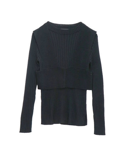 &g'aime（アンジェム）の「【&g'aime】ビスチェレイヤードトップス（ニット/セーター・レディース・ブラック/ベージュ/モカ・FREE）」の20枚目の写真