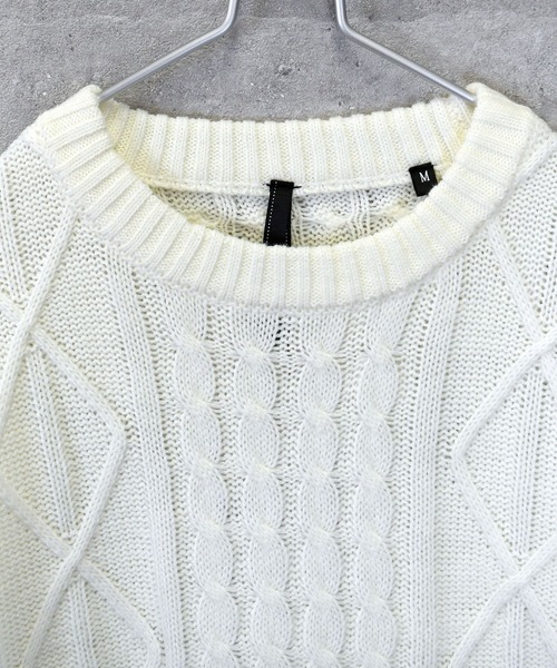 Anytime Songs（エニータイムソングス）の「アラン編みセーター（ニット/セーター・メンズ・ワインレッド/キナリ/グレー/ブルー/ブラック/ネイビー/ブラック系その他/ホワイト×ブラック/ベージュ・MEDIUM/LARGE/X-LARGE）」の14枚目の写真