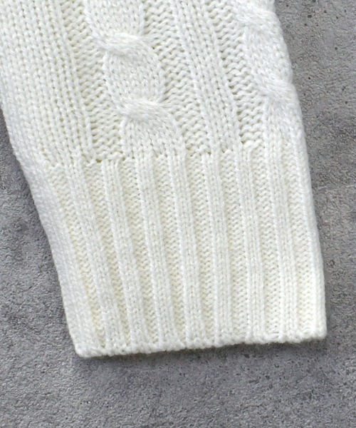 Anytime Songs（エニータイムソングス）の「アラン編みセーター（ニット/セーター・メンズ・ワインレッド/キナリ/グレー/ブルー/ブラック/ネイビー/ブラック系その他/ホワイト×ブラック/ベージュ・MEDIUM/LARGE/X-LARGE）」の15枚目の写真