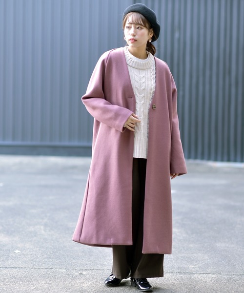 rps（アールピーエス）の「エコメルトンチェスターコート（チェスターコート・レディース・ベージュ/ブラウン/ピンク/ベージュ系その他・M）」の9枚目の写真