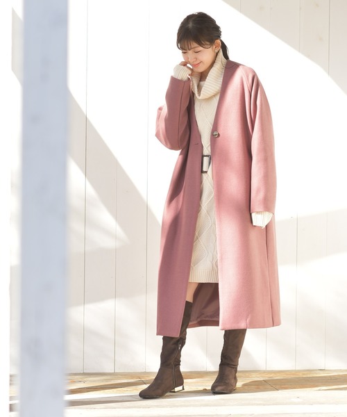 rps（アールピーエス）の「エコメルトンチェスターコート（チェスターコート・レディース・ベージュ/ブラウン/ピンク/ベージュ系その他・M）」の6枚目の写真