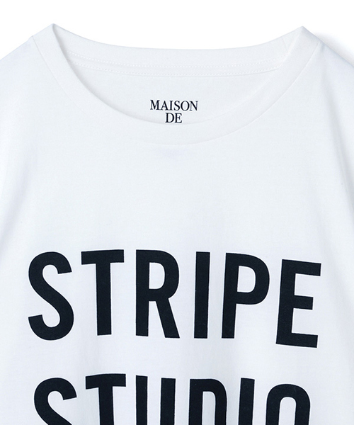 MAISON DE REEFUR(メゾンドリーファー)の「STRIPE STUDIO Tシャツ(Tシャツ/カットソー・レディース・ホワイト/ブラック・38)」の5枚目の写真