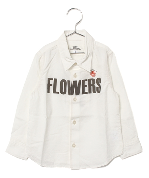 JOEY HYSTERIC(ジョーイヒステリック)の「FLOWERS pt 長袖レギュラーSH(シャツ/ブラウス・キッズ・ホワイト/その他2・SMALL/MEDIUM)」の1枚目の写真