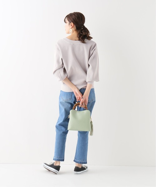 B.C STOCK(ベーセーストック)の「2wayワッフルニットプルオーバー(ニット/セーター・レディース・グレー/ベージュ/サックスブルー・FREE)」の5枚目の写真