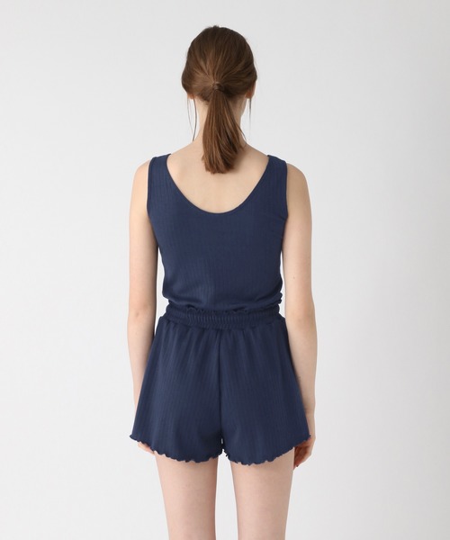 bijorie（ビジュリィ）の「ショートパンツ／リブ素材（ルームウェア/パジャマ・レディース・ネイビー/ピンク・FREE）」の4枚目の写真