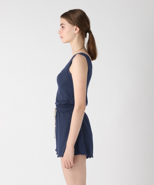 bijorie（ビジュリィ）の「ショートパンツ／リブ素材（ルームウェア/パジャマ・レディース・ネイビー/ピンク・FREE）」の3枚目の写真