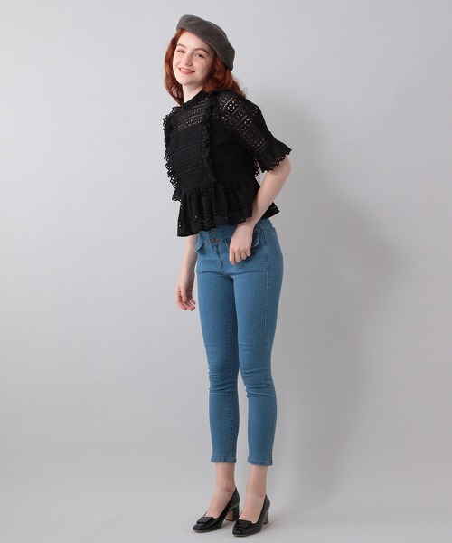 ME COUTURE（ミークチュール）の「ハイウエストスキニーパンツ（デニムパンツ・レディース・インディゴブルー/ブルー系その他・0/00/1）」の8枚目の写真