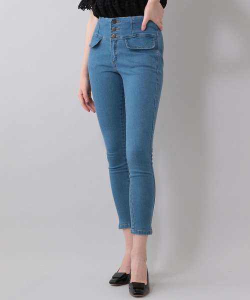 ME COUTURE（ミークチュール）の「ハイウエストスキニーパンツ（デニムパンツ・レディース・インディゴブルー/ブルー系その他・0/00/1）」の6枚目の写真