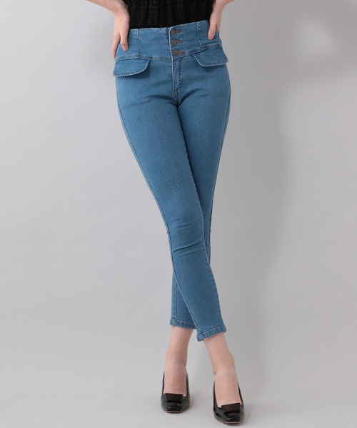 ME COUTURE（ミークチュール）の「ハイウエストスキニーパンツ（デニムパンツ・レディース・インディゴブルー/ブルー系その他・0/00/1）」の7枚目の写真