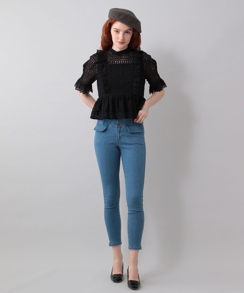 ME COUTURE（ミークチュール）の「ハイウエストスキニーパンツ（デニムパンツ・レディース・インディゴブルー/ブルー系その他・0/00/1）」の9枚目の写真