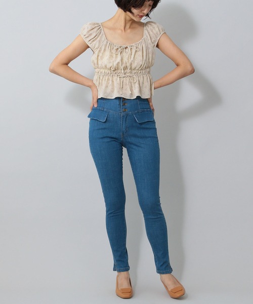 ME COUTURE（ミークチュール）の「ハイウエストスキニーパンツ（デニムパンツ・レディース・インディゴブルー/ブルー系その他・0/00/1）」の10枚目の写真