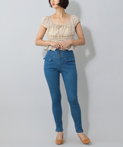 ME COUTURE（ミークチュール）の「ハイウエストスキニーパンツ（デニムパンツ・レディース・インディゴブルー/ブルー系その他・0/00/1）」の11枚目の写真