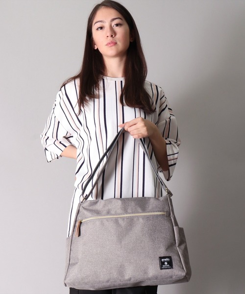 anello（アネロ）の「(LF)【anello】多収納 10ポケット ショルダーバッグ（ショルダーバッグ・レディース・ブラック/ベージュ/グレー/ダークブルー・FREE）」の5枚目の写真