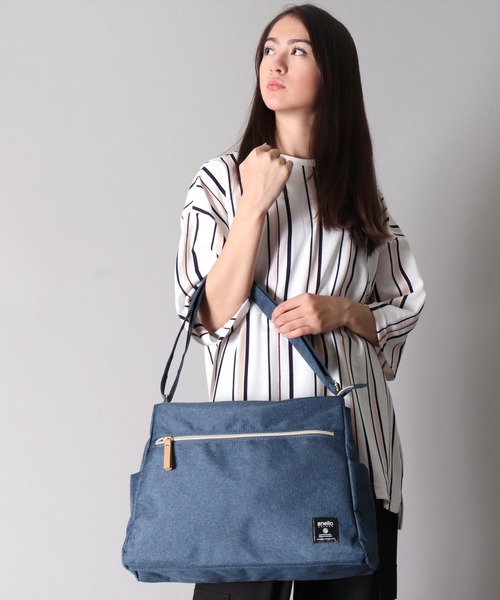 anello（アネロ）の「(LF)【anello】多収納 10ポケット ショルダーバッグ（ショルダーバッグ・レディース・ブラック/ベージュ/グレー/ダークブルー・FREE）」の8枚目の写真