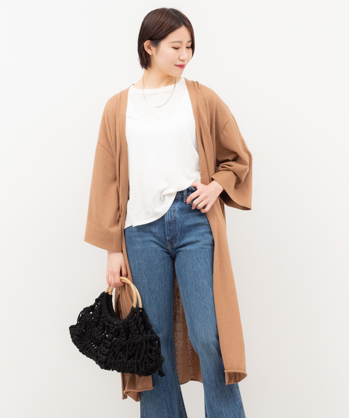 COCUCA（コキュカ）の「【COCUCA】リネン混ロングガウン（カーディガン  