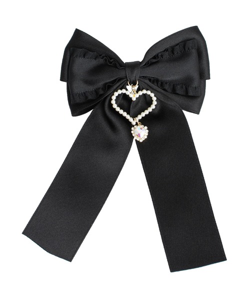 ROJITA（ロジータ）の「ハートチャームリボンバレッタ（バレッタ/ヘアクリップ・レディース・ブラック/パープル/ピンク・FREE）」の9枚目の写真