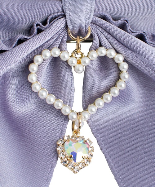 ROJITA（ロジータ）の「ハートチャームリボンバレッタ（バレッタ/ヘアクリップ・レディース・ブラック/パープル/ピンク・FREE）」の7枚目の写真