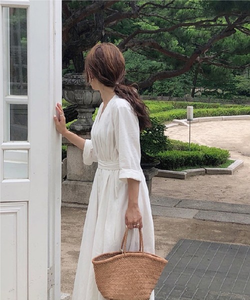 aimoha（アイモハ）の「長袖 ウエストマーク ワンピース（ワンピース・レディース・ホワイト/ブラック・FREE/MEDIUM/SMALL/X-LARGE/LARGE）」の11枚目の写真