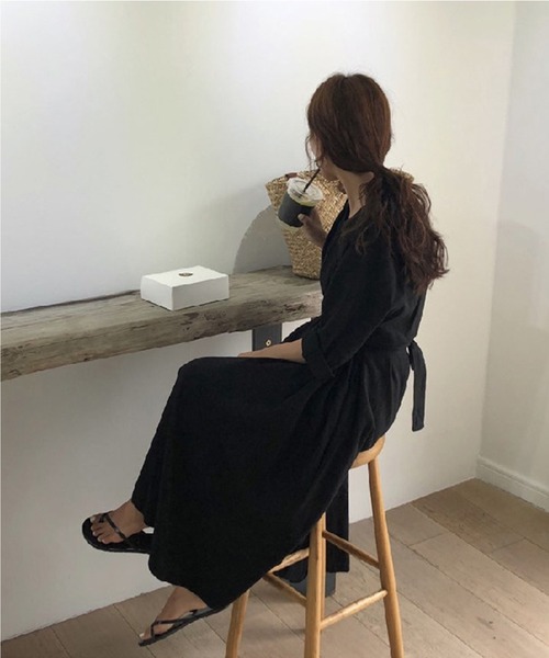 aimoha（アイモハ）の「長袖 ウエストマーク ワンピース（ワンピース・レディース・ホワイト/ブラック・FREE/MEDIUM/SMALL/X-LARGE/LARGE）」の16枚目の写真