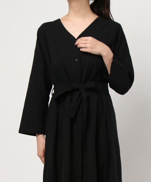 aimoha（アイモハ）の「長袖 ウエストマーク ワンピース（ワンピース・レディース・ホワイト/ブラック・FREE/MEDIUM/SMALL/X-LARGE/LARGE）」の4枚目の写真