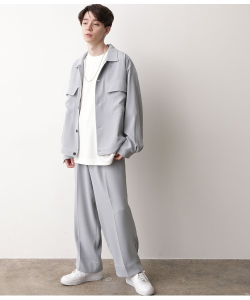 JUNRED（ジュンレッド）の「【セットアップ可能】ステッチワイドパンツ（その他パンツ・メンズ・ブラック/ベージュ/サックスブルー・S/M/L）」の14枚目の写真