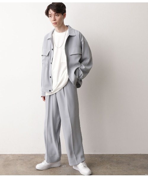 JUNRED（ジュンレッド）の「【セットアップ可能】ステッチワイドパンツ（その他パンツ・メンズ・ブラック/ベージュ/サックスブルー・S/M/L）」の15枚目の写真