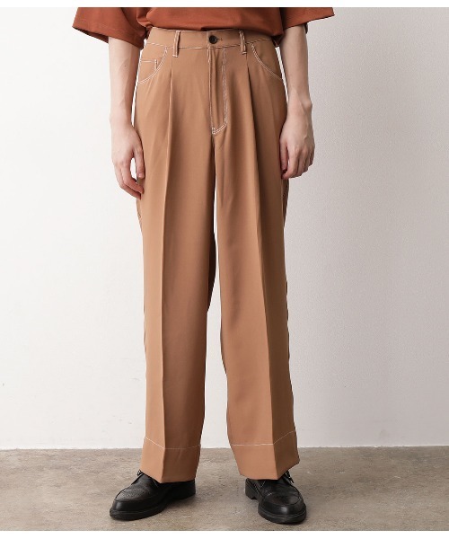 JUNRED（ジュンレッド）の「【セットアップ可能】ステッチワイドパンツ（その他パンツ・メンズ・ブラック/ベージュ/サックスブルー・S/M/L）」の16枚目の写真